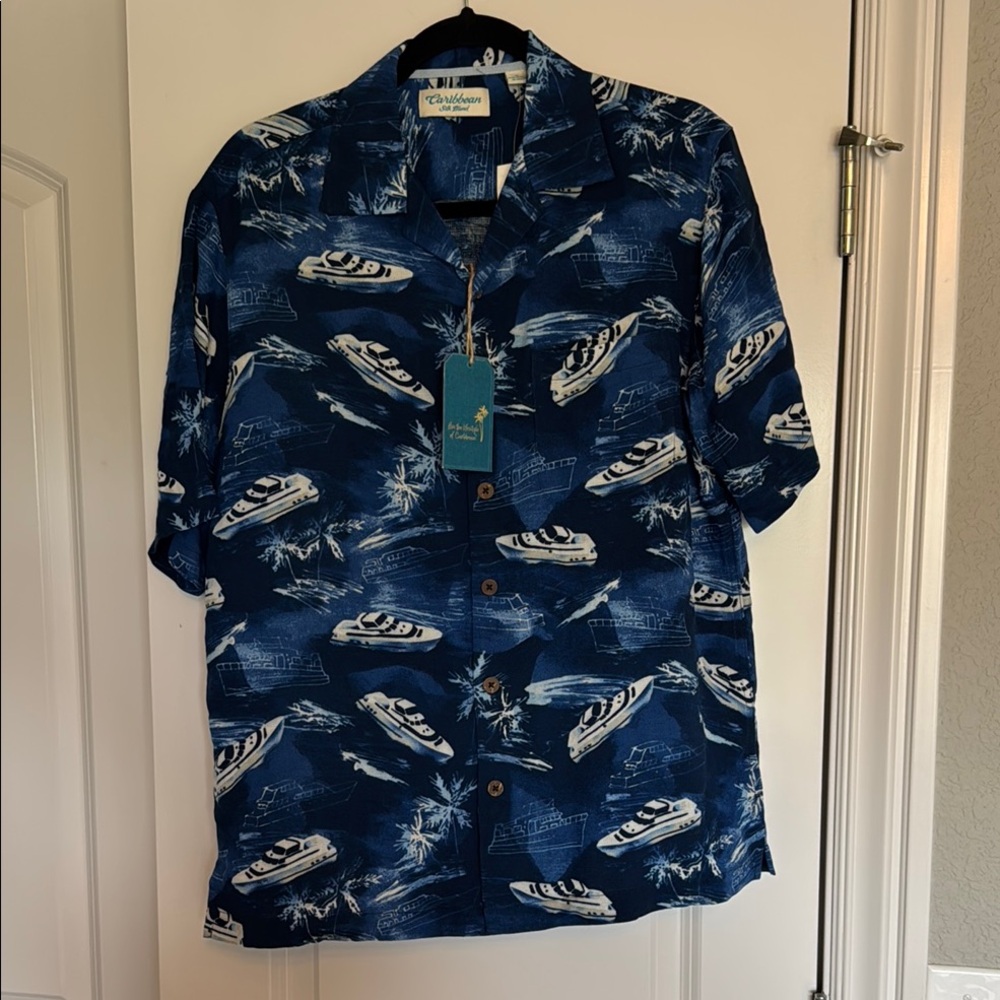 NWT Caribbean Silk Blend Men’s Shirt - Small